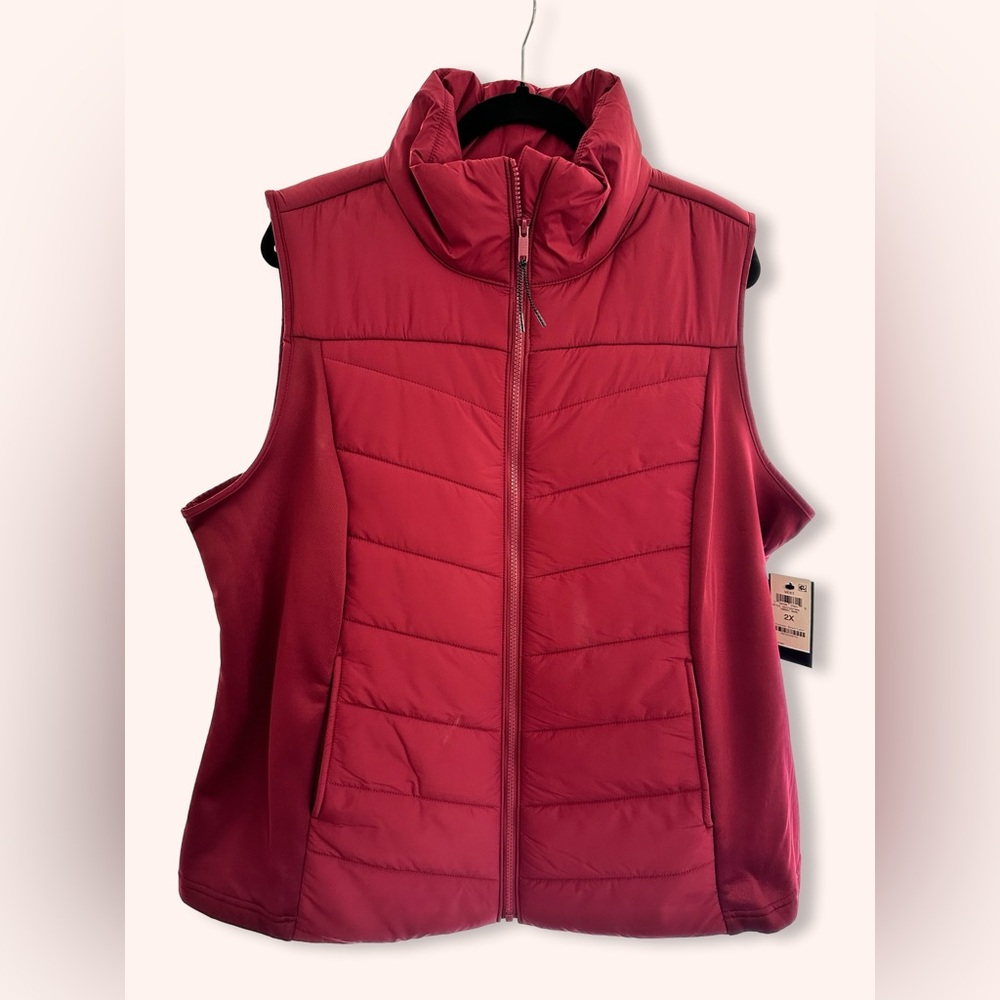 Plus Size Zip-Front Puffer Vest